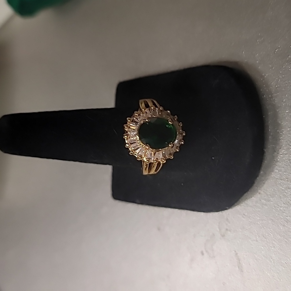 Green tourmaline GF ring  Size 8
